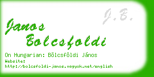 janos bolcsfoldi business card